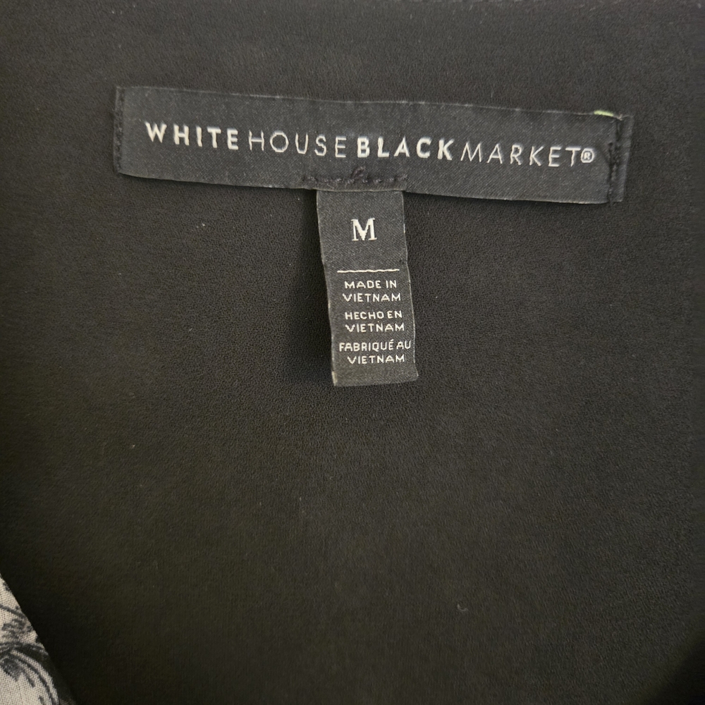 WHBM Black and Gray Floral Blouse - Picture 5 of 6